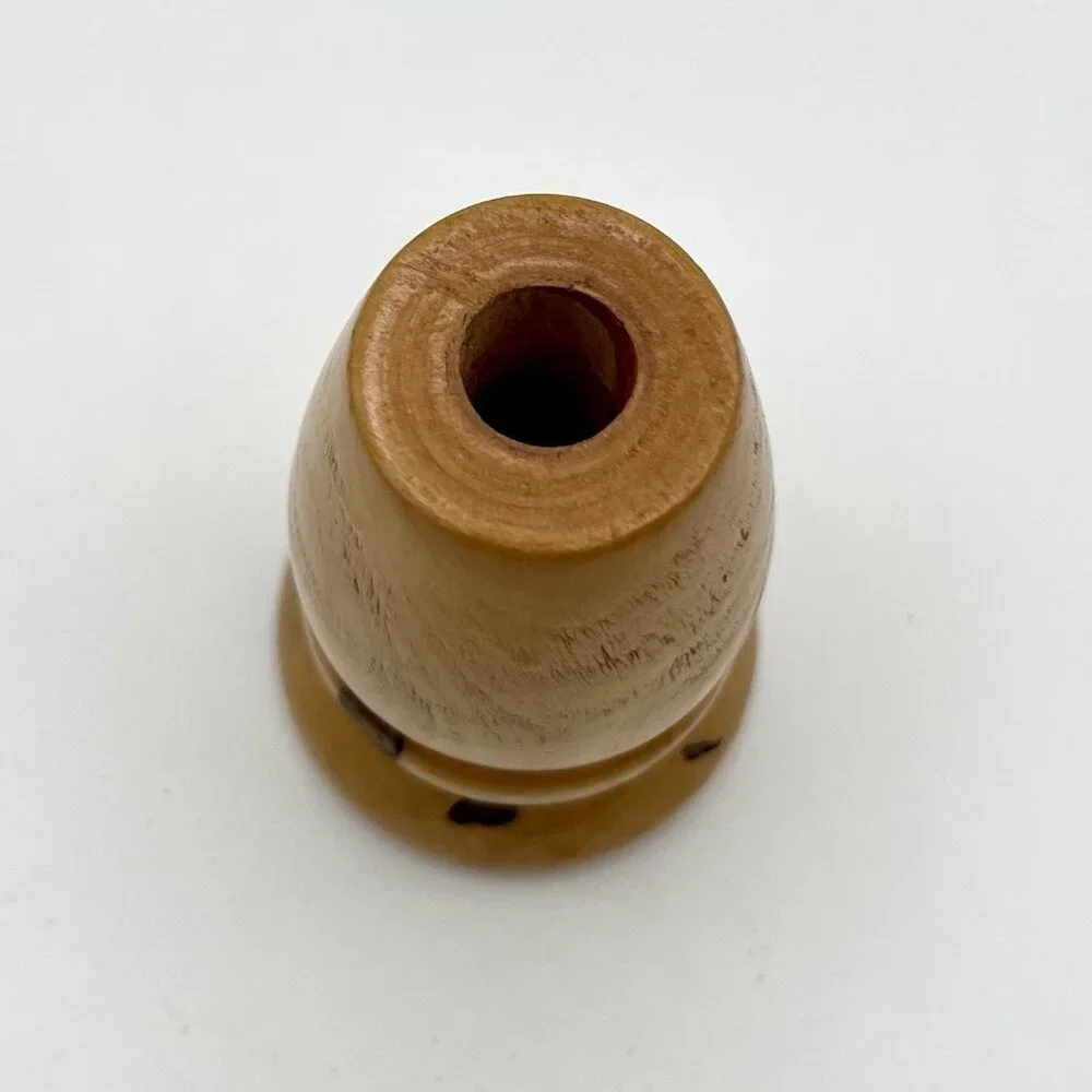 Handmade 3” Turned Wood MCM Bud Vase/ Small Candle Holder Rustic Natural Decor